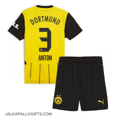 Borussia Dortmund Waldemar Anton #3 Koti Peliasu Lasten 2024-25 Lyhythihainen (+ Lyhyet housut)